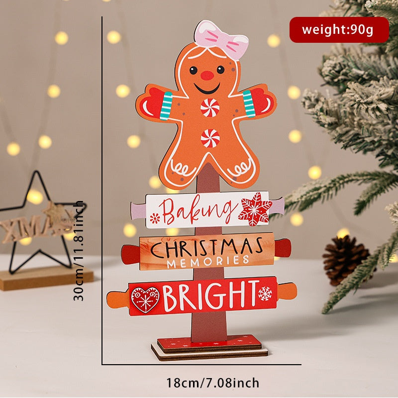 Wooden Christmas Tabletop Decoration for Cheerful Charm