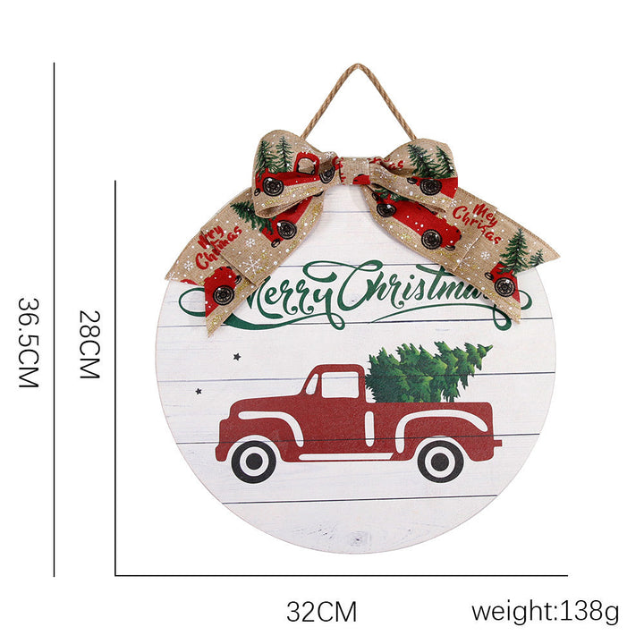 Wooden Christmas Door Hanging Ornament, Rustic Decor