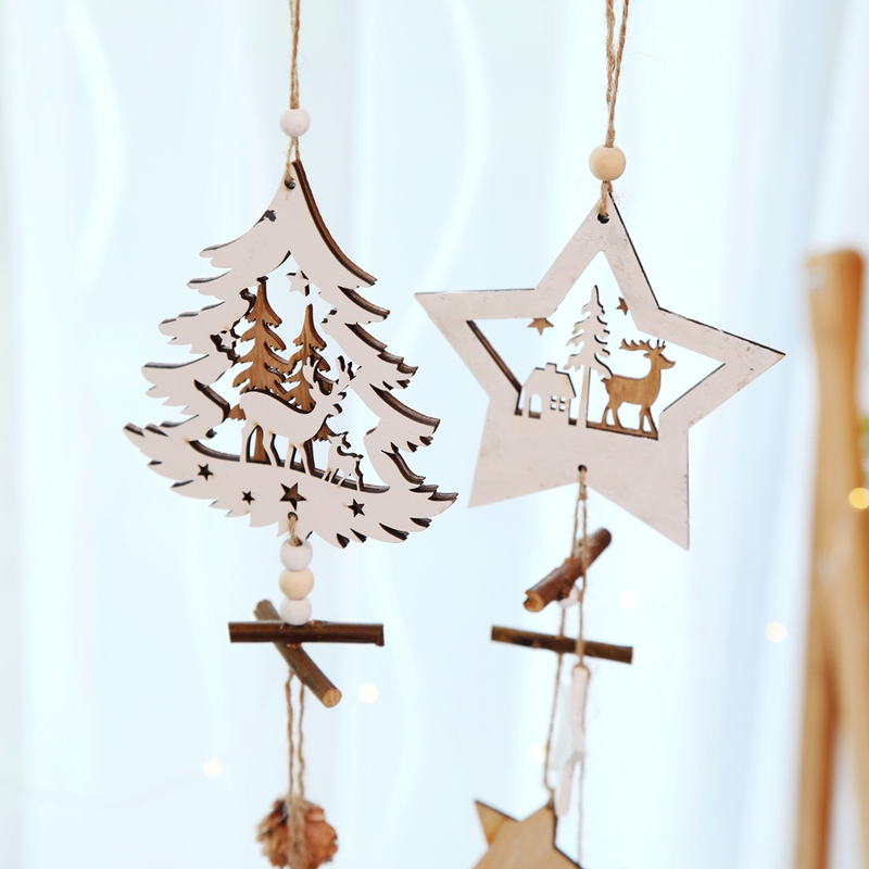 Wooden Christmas Ornaments for Cozy Rustic Home Decor