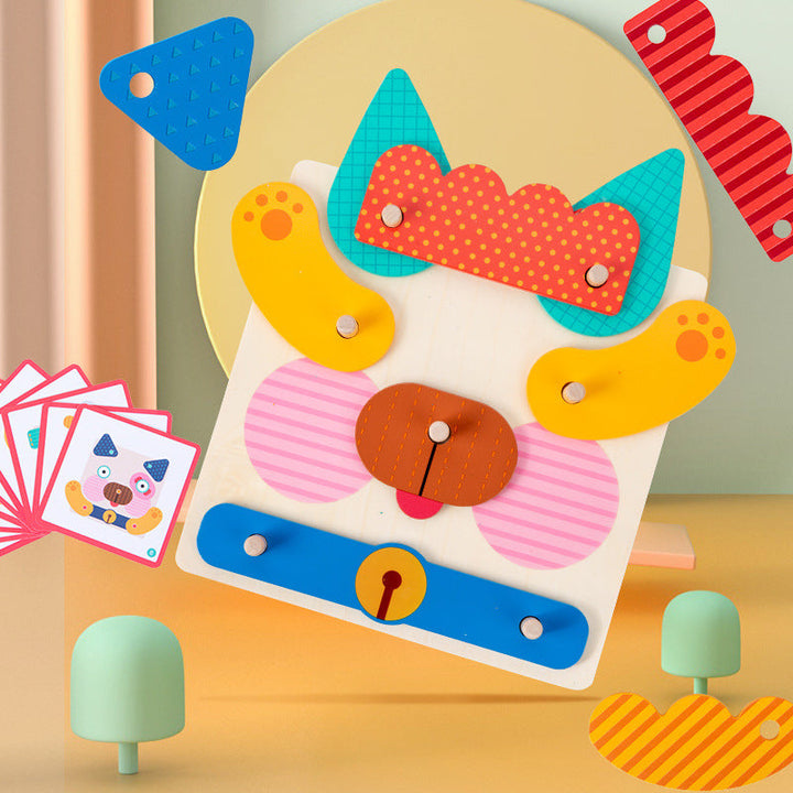 Wooden Animal Puzzle Toy for Creative Screen-Free Play