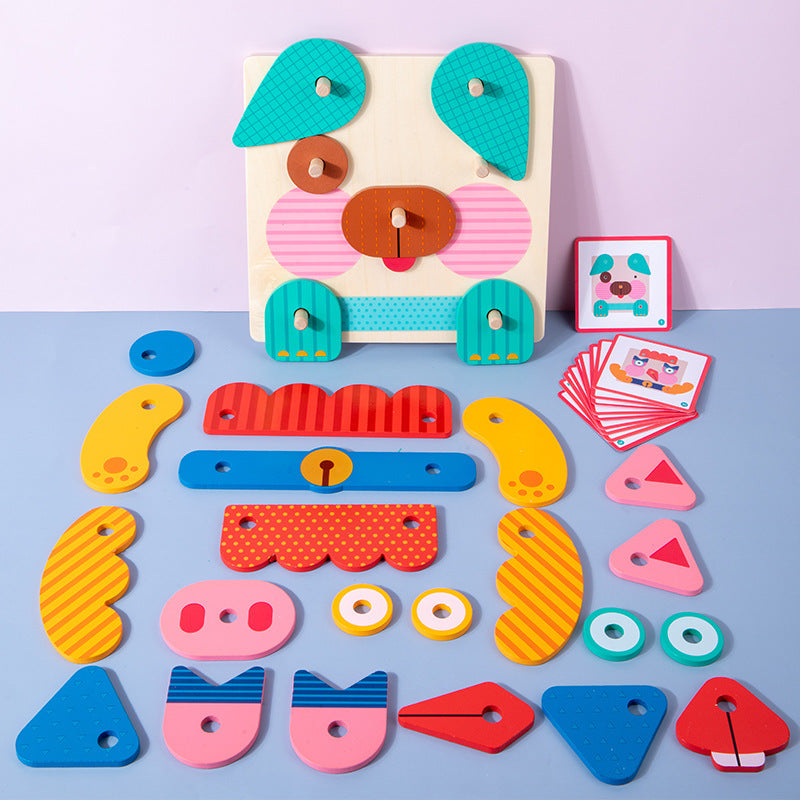 Wooden Animal Puzzle Toy for Creative Screen-Free Play