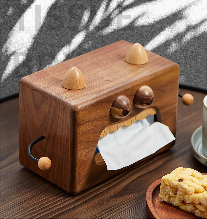 Wooden Monster Tissue Box Cover for Playful Home Decor