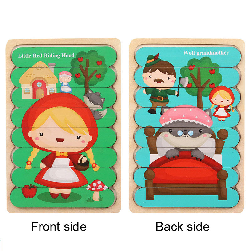 Wooden Strip Puzzle Toy for Screen-Free Learning Play