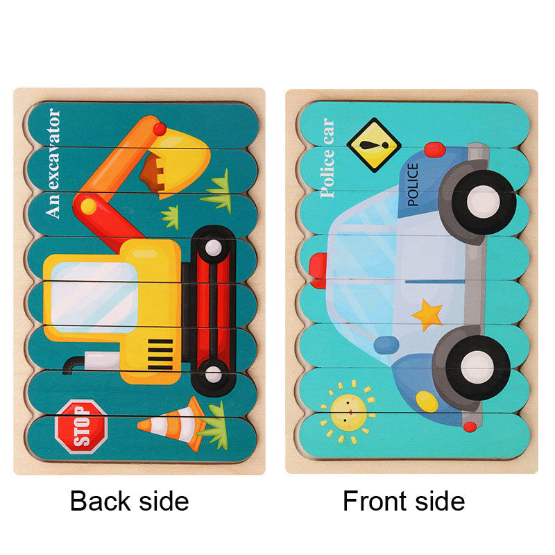 Wooden Strip Puzzle Toy for Screen-Free Learning Play