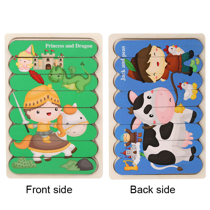 Wooden Strip Puzzle Toy for Screen-Free Learning Play