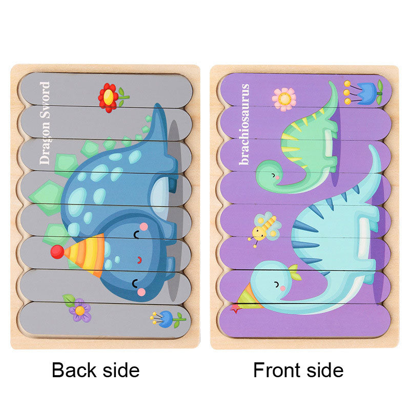 Wooden Strip Puzzle Toy for Screen-Free Learning Play