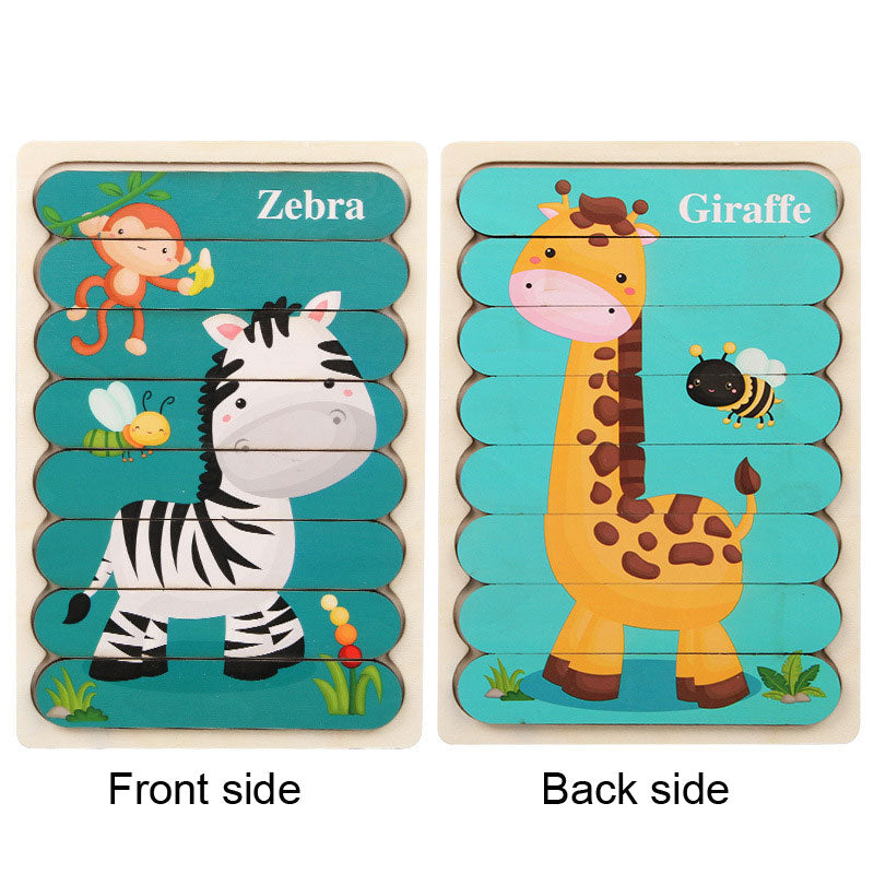 Wooden Strip Puzzle Toy for Screen-Free Learning Play