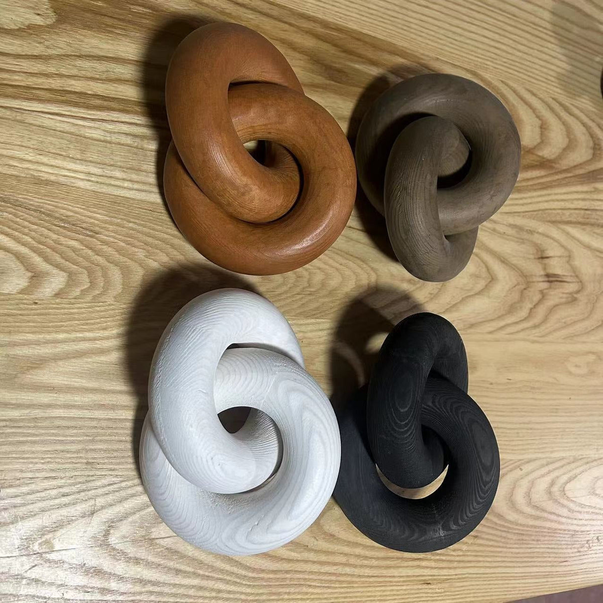 Interlocking Wooden Decor for Natural Sculptural Warmth