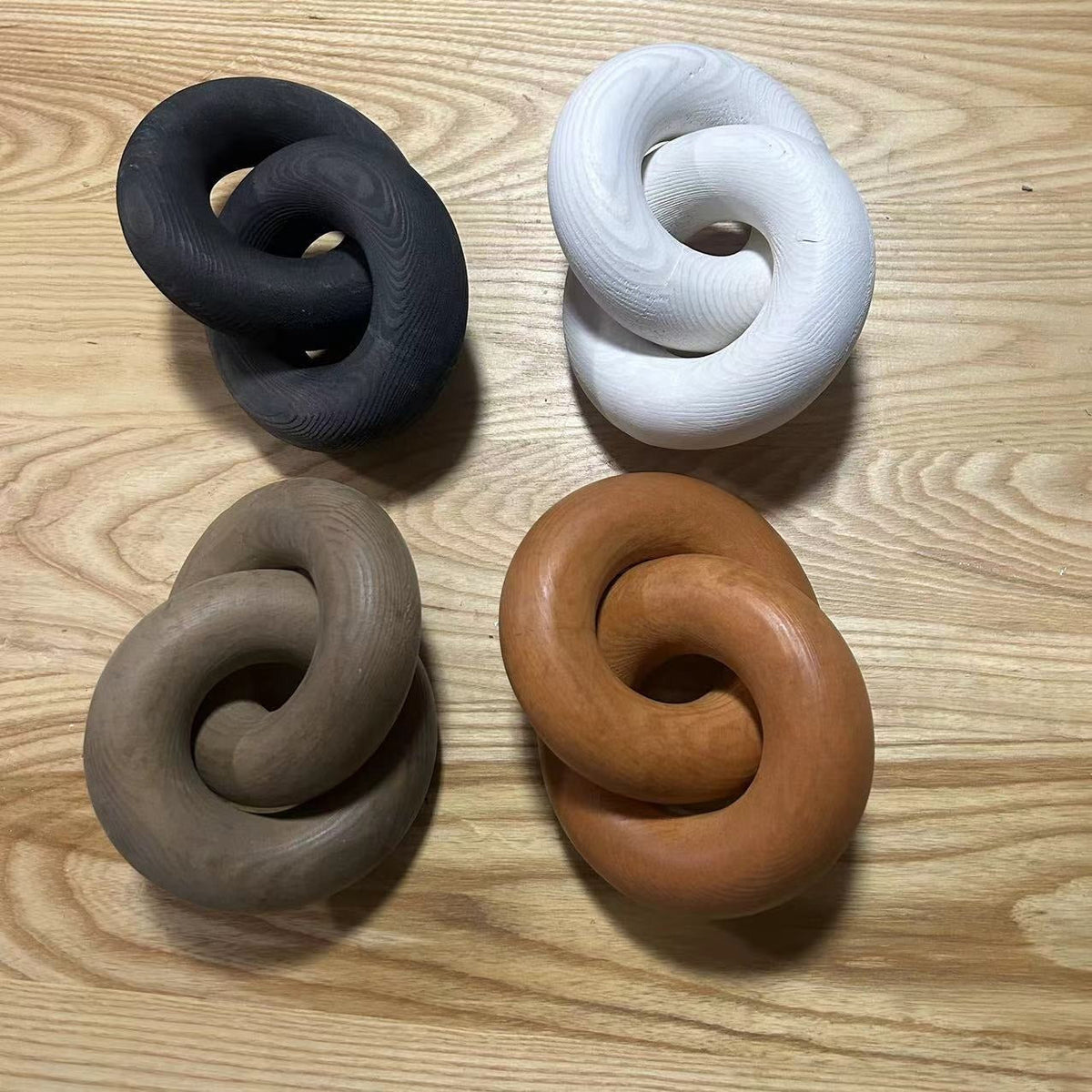 Interlocking Wooden Decor for Natural Sculptural Warmth