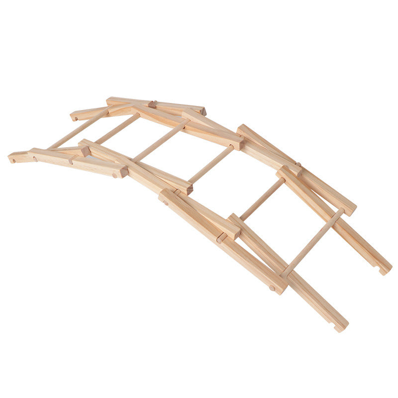 Wooden Bailey Bridge Puzzle for Hands-On STEM Play