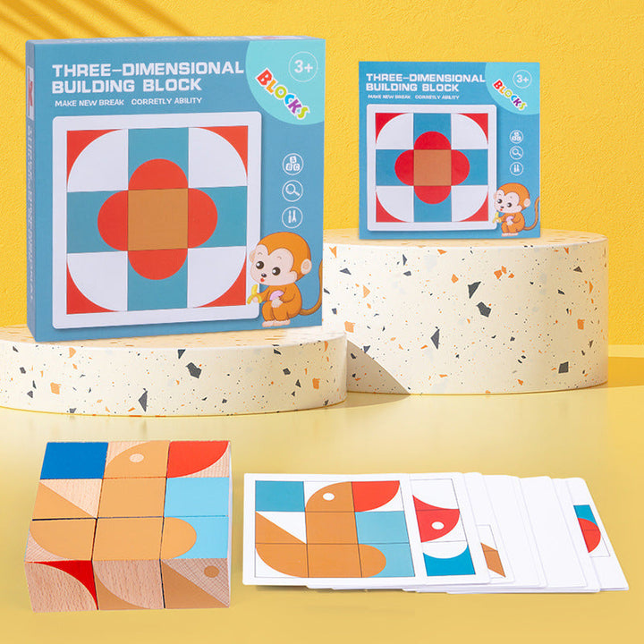 3D Wooden Puzzle Blocks for Creative Spatial Thinking