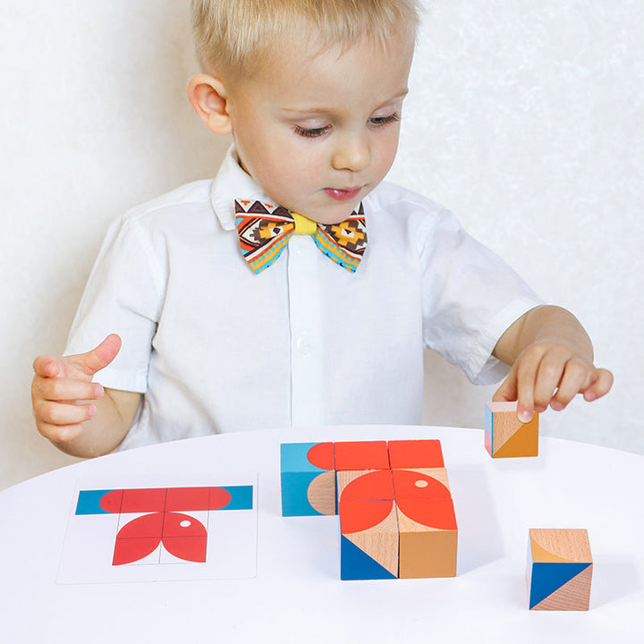 3D Wooden Puzzle Blocks for Creative Spatial Thinking