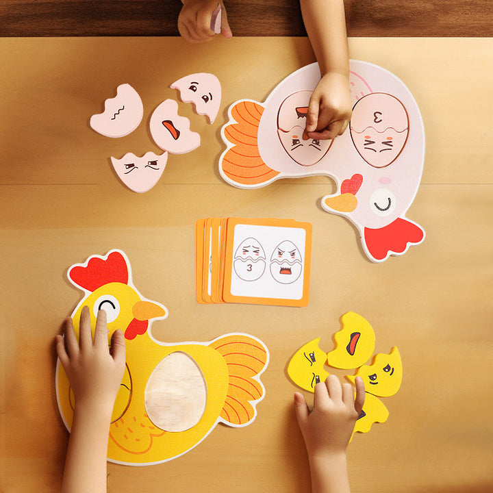 Wooden Emotion Matching Game for Focus, Logic & Feelings