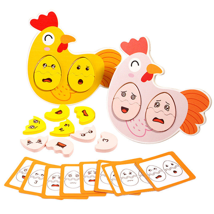 Wooden Emotion Matching Game for Focus, Logic & Feelings