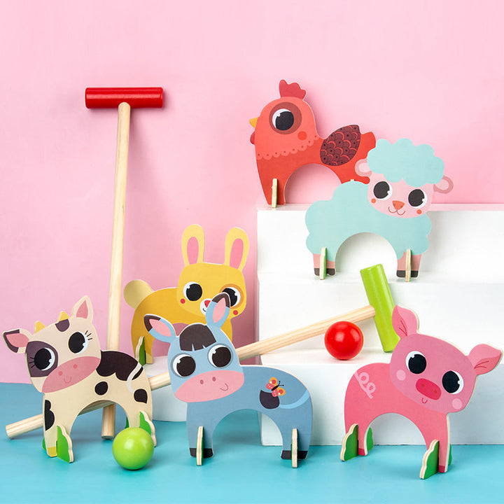 Wooden Animal Croquet Set for Active Preschool Play