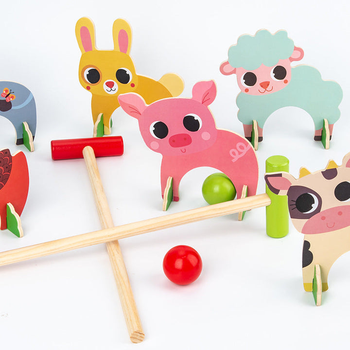 Wooden Animal Croquet Set for Active Preschool Play