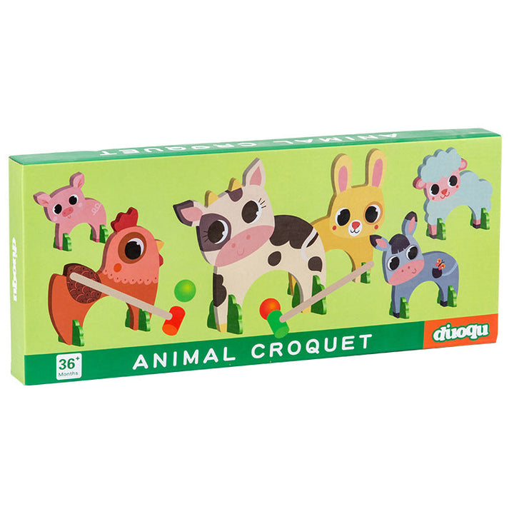Wooden Animal Croquet Set for Active Preschool Play