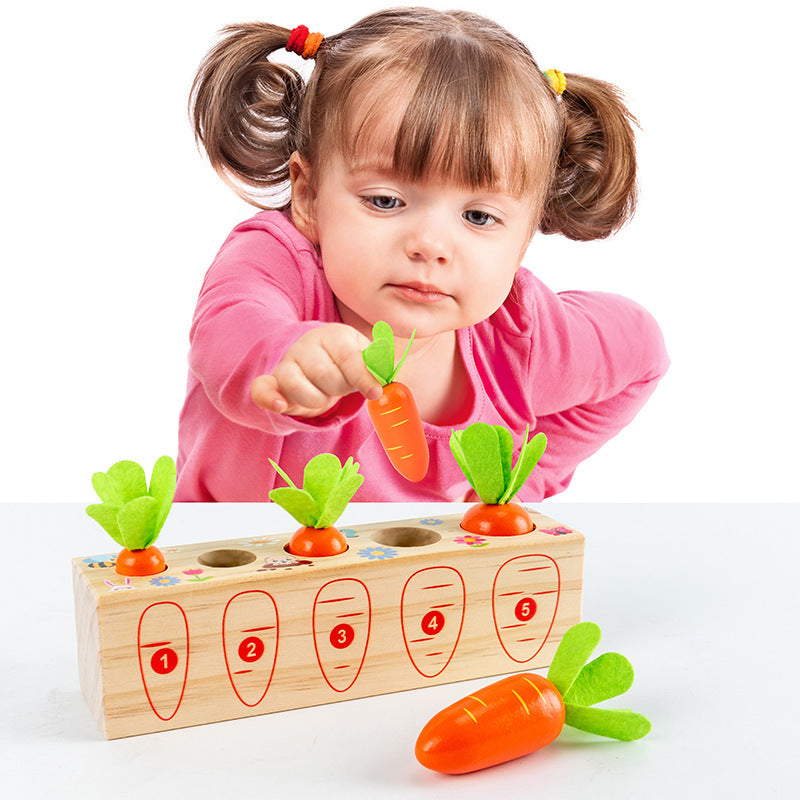 Wooden Carrot Counting Game for Early Learning Play