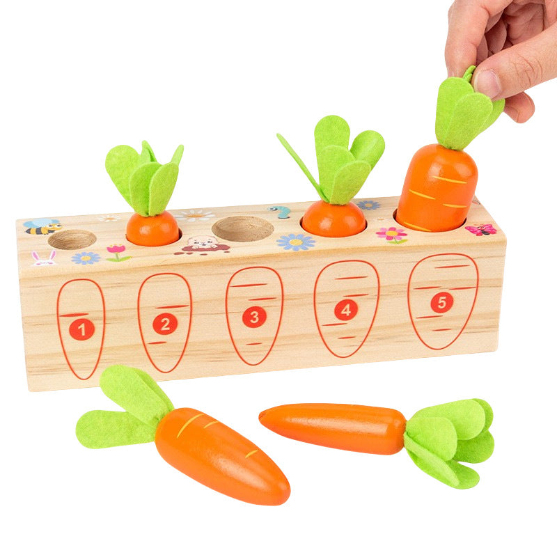 Wooden Carrot Counting Game for Early Learning Play