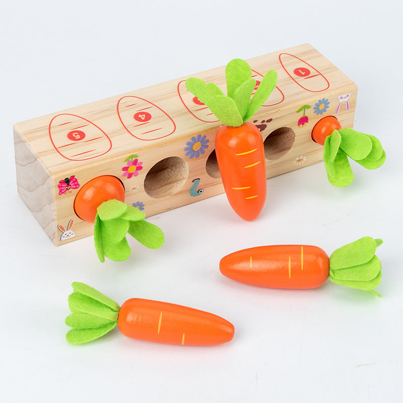 Wooden Carrot Counting Game for Early Learning Play