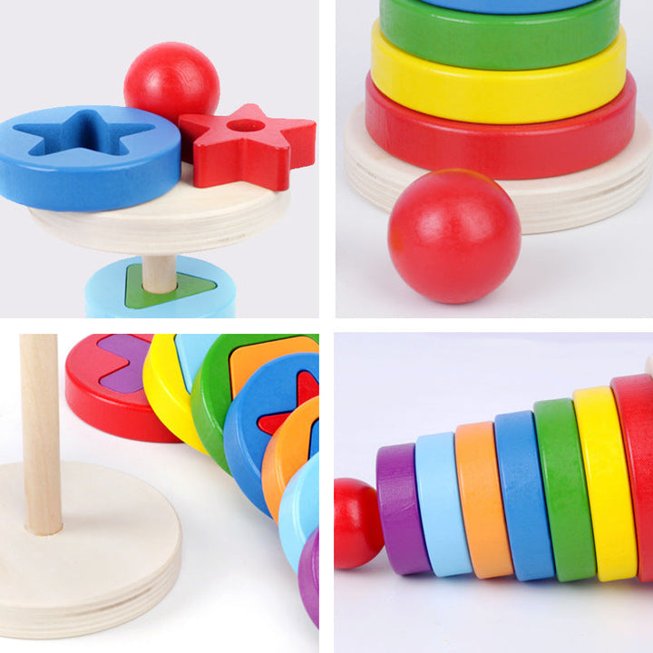 Wooden Stacking Toy for Fine Motor Skills & Learning