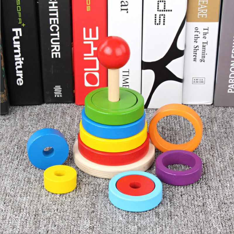 Wooden Stacking Toy for Fine Motor Skills & Learning
