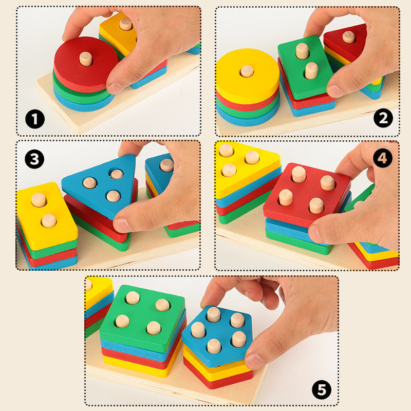Wooden Shape Matching Puzzle for Hands-On Early Learning