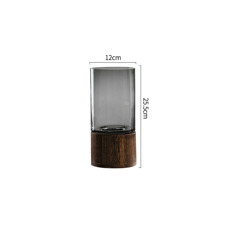 Wooden Glass Vase for Elevated Floral Displays at Home