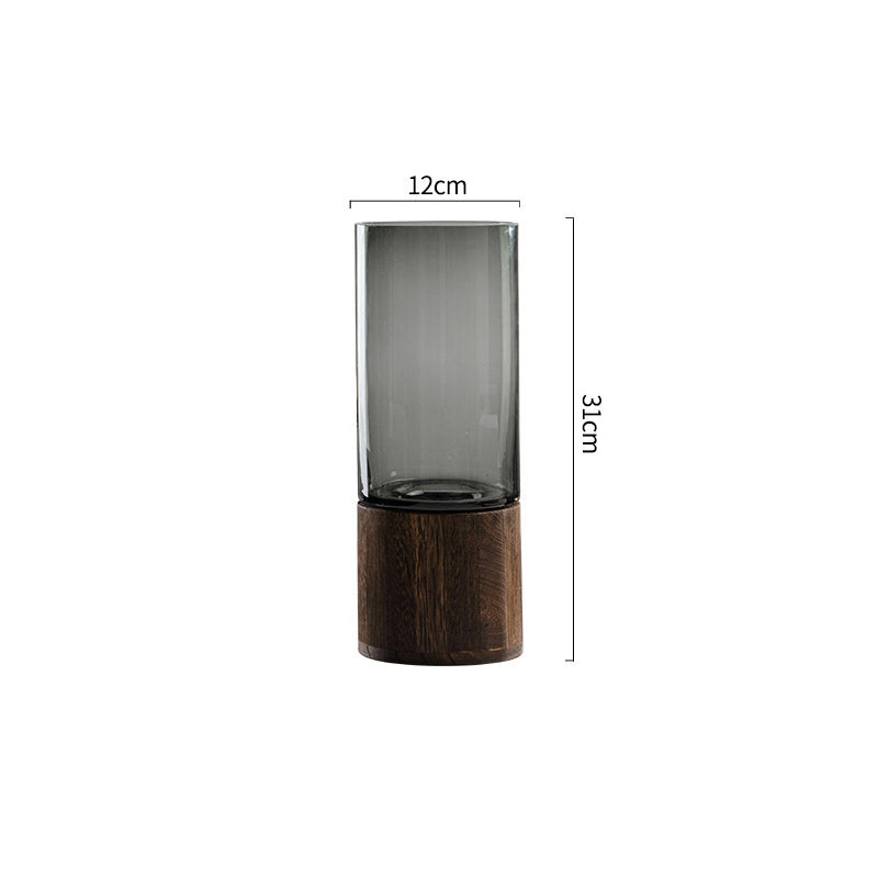 Wooden Glass Vase for Elevated Floral Displays at Home