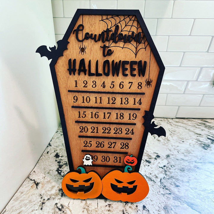 Wooden Halloween Countdown Decor for Mantels & Tables