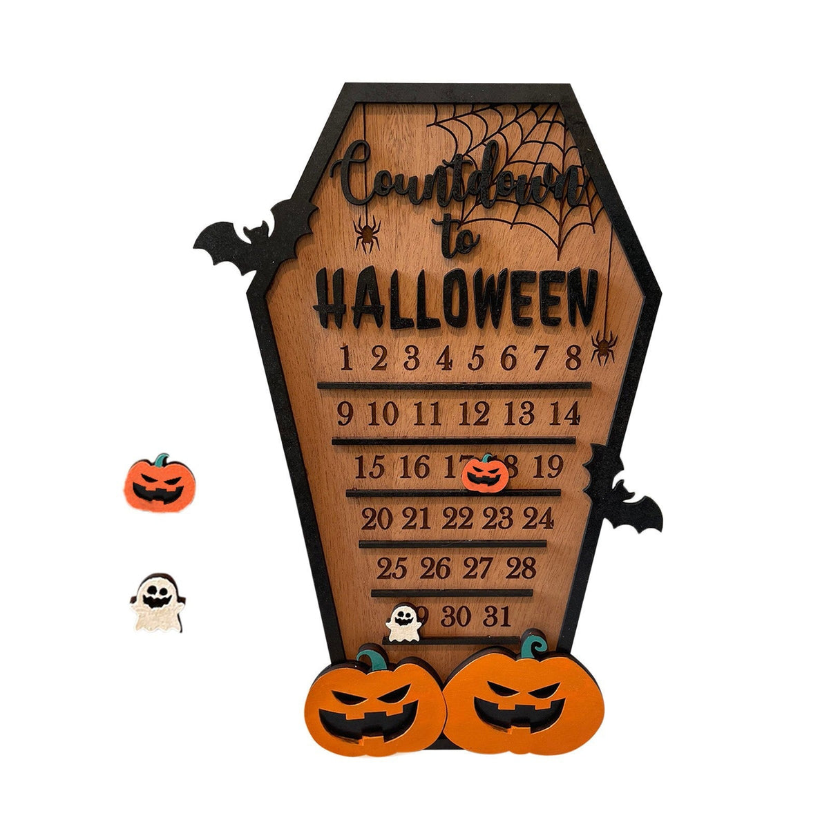 Wooden Halloween Countdown Decor for Mantels & Tables