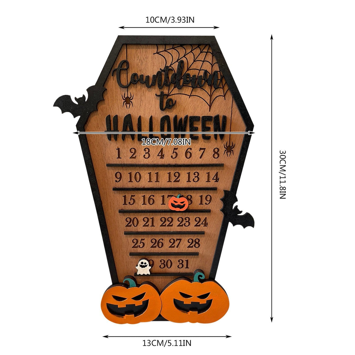Wooden Halloween Countdown Decor for Mantels & Tables