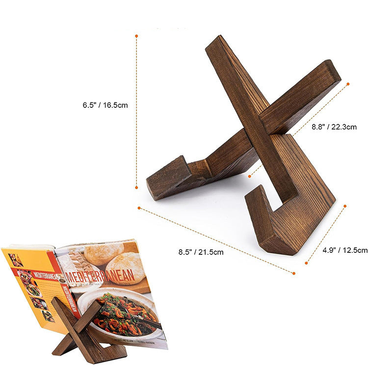 Wooden Recipe Rack Stand for Hands-Free Cooking & Display
