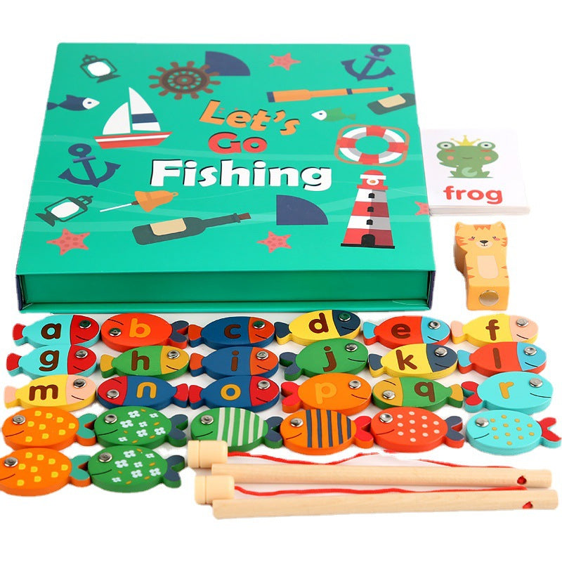 Wooden Magnetic Fishing Game for Early Word Learning