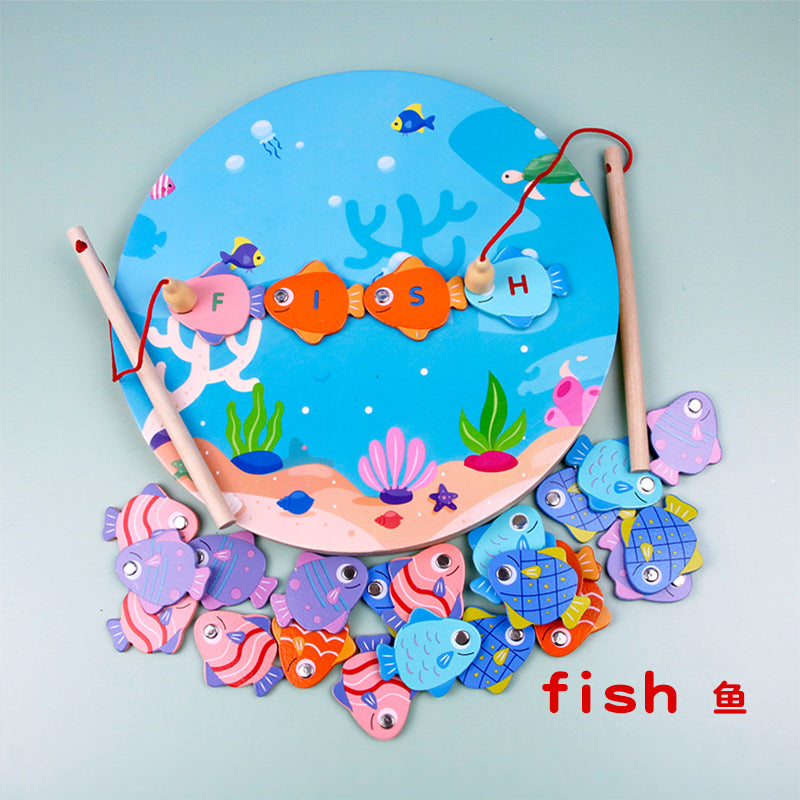 Wooden Magnetic Fishing Toy for Screen-Free Learning
