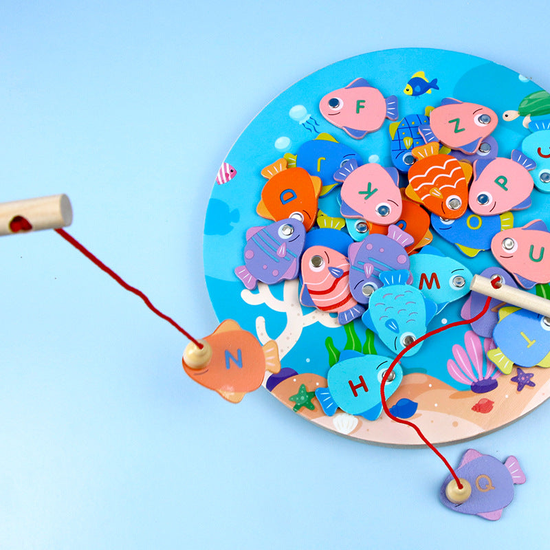 Wooden Magnetic Fishing Toy for Screen-Free Learning