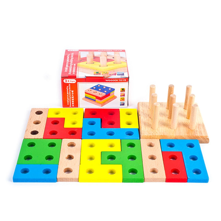 Montessori Building Blocks for Color & Shape Learning