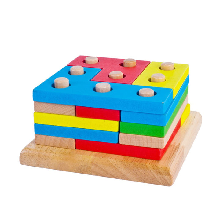 Montessori Building Blocks for Color & Shape Learning