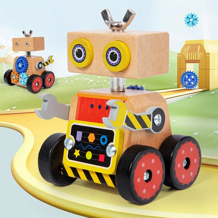 Wooden Montessori Robot Toy for Hands-On Logic Learning