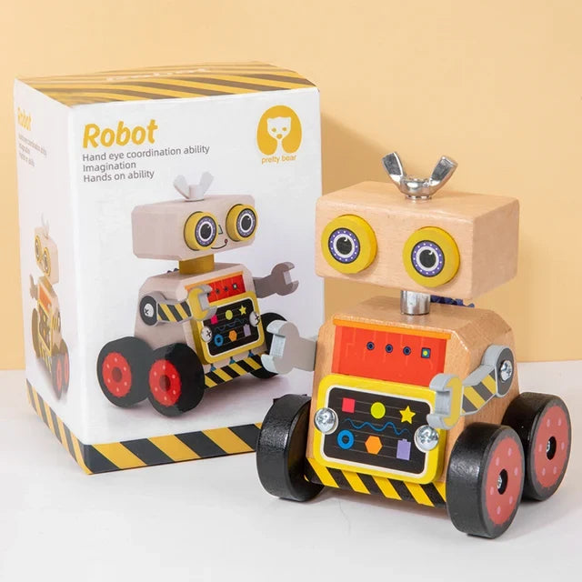 Wooden Montessori Robot Toy for Hands-On Logic Learning