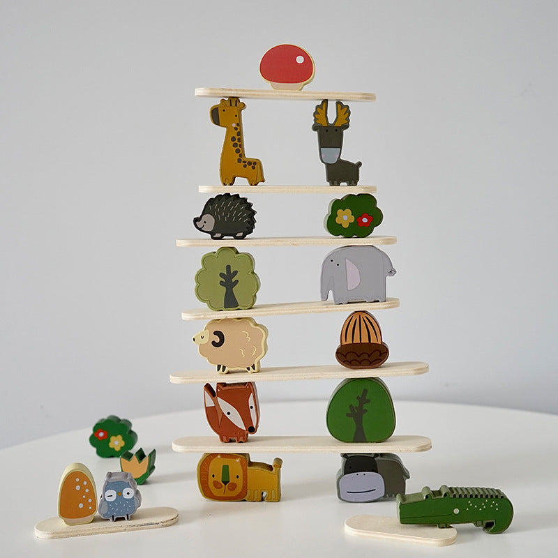 Wooden Animal Balance Toy for Screen-Free Skill Play