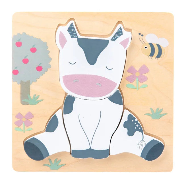 Wooden Animal Puzzle for Screen-Free Learning Play