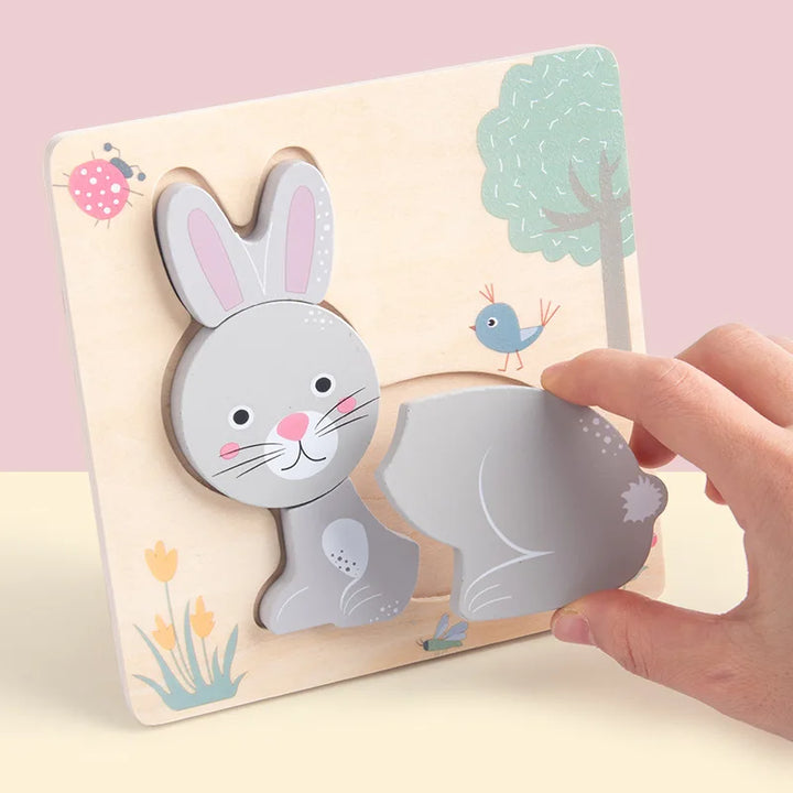 Wooden Animal Puzzle for Screen-Free Learning Play