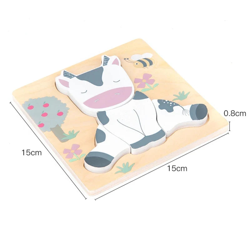 Wooden Animal Puzzle for Screen-Free Learning Play