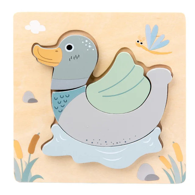 Wooden Animal Puzzle for Screen-Free Learning Play