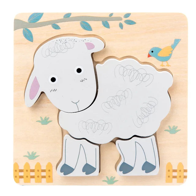 Wooden Animal Puzzle for Screen-Free Learning Play