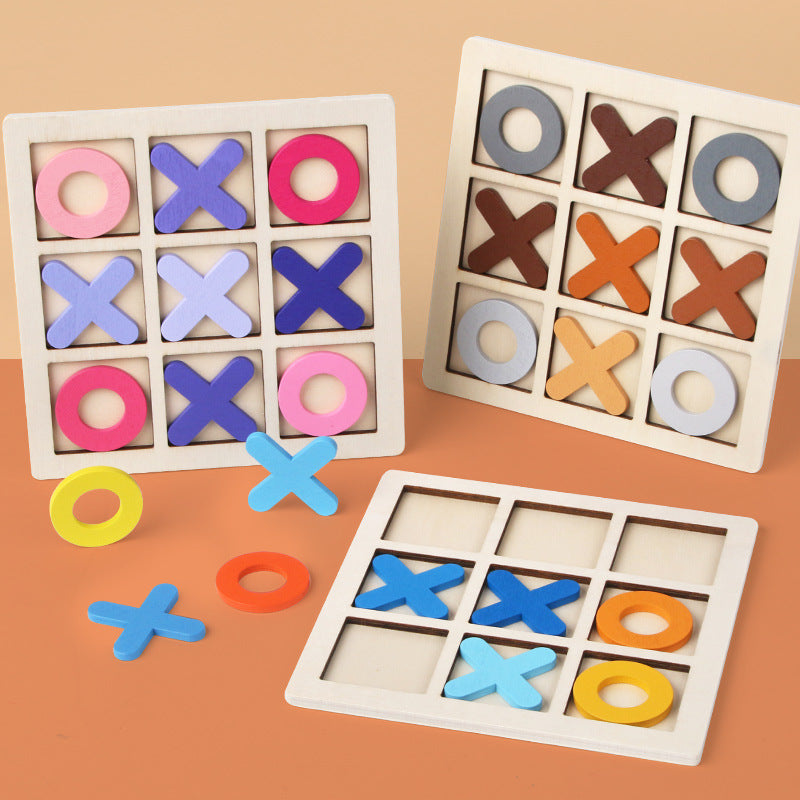 Wooden Tic-Tac-Toe Game for Screen-Free Family Fun