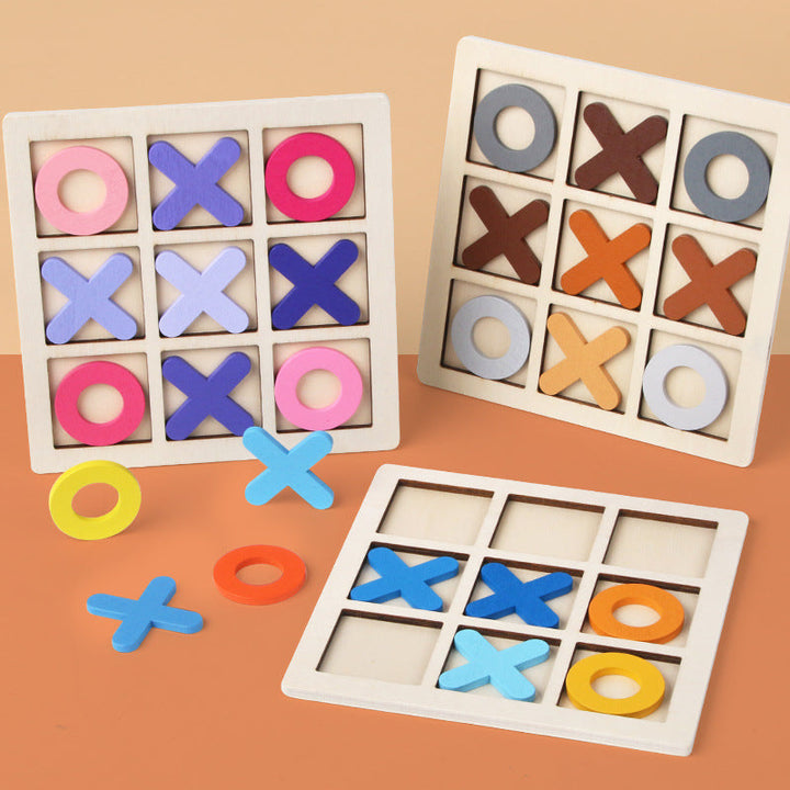 Wooden Tic-Tac-Toe Game for Screen-Free Family Fun