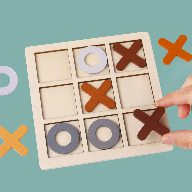 Wooden Tic-Tac-Toe Game for Screen-Free Family Fun