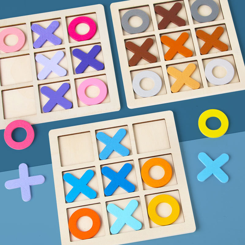 Wooden Tic-Tac-Toe Game for Screen-Free Family Fun